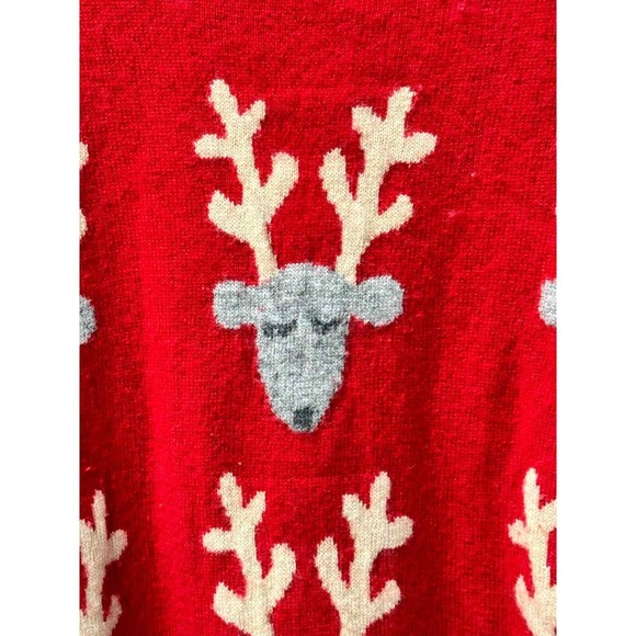 ARTISAN NY Red Reindeer Christmas Sweater Crew Neck Long Sleeve Knit M - Picture 3 of 7